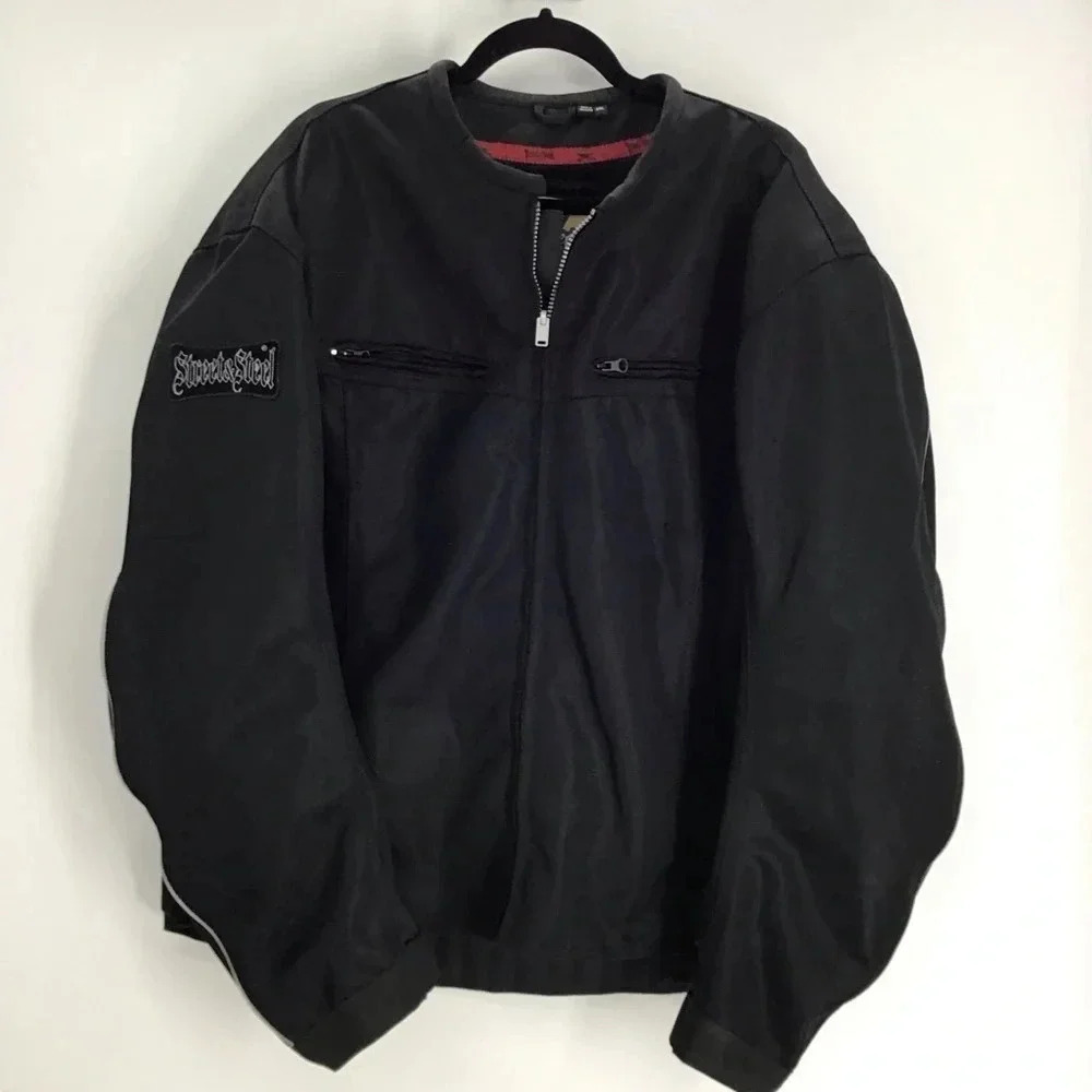 Street & Steel Armored Padded Soft Shell Motorcycle Jacket Black 3XL